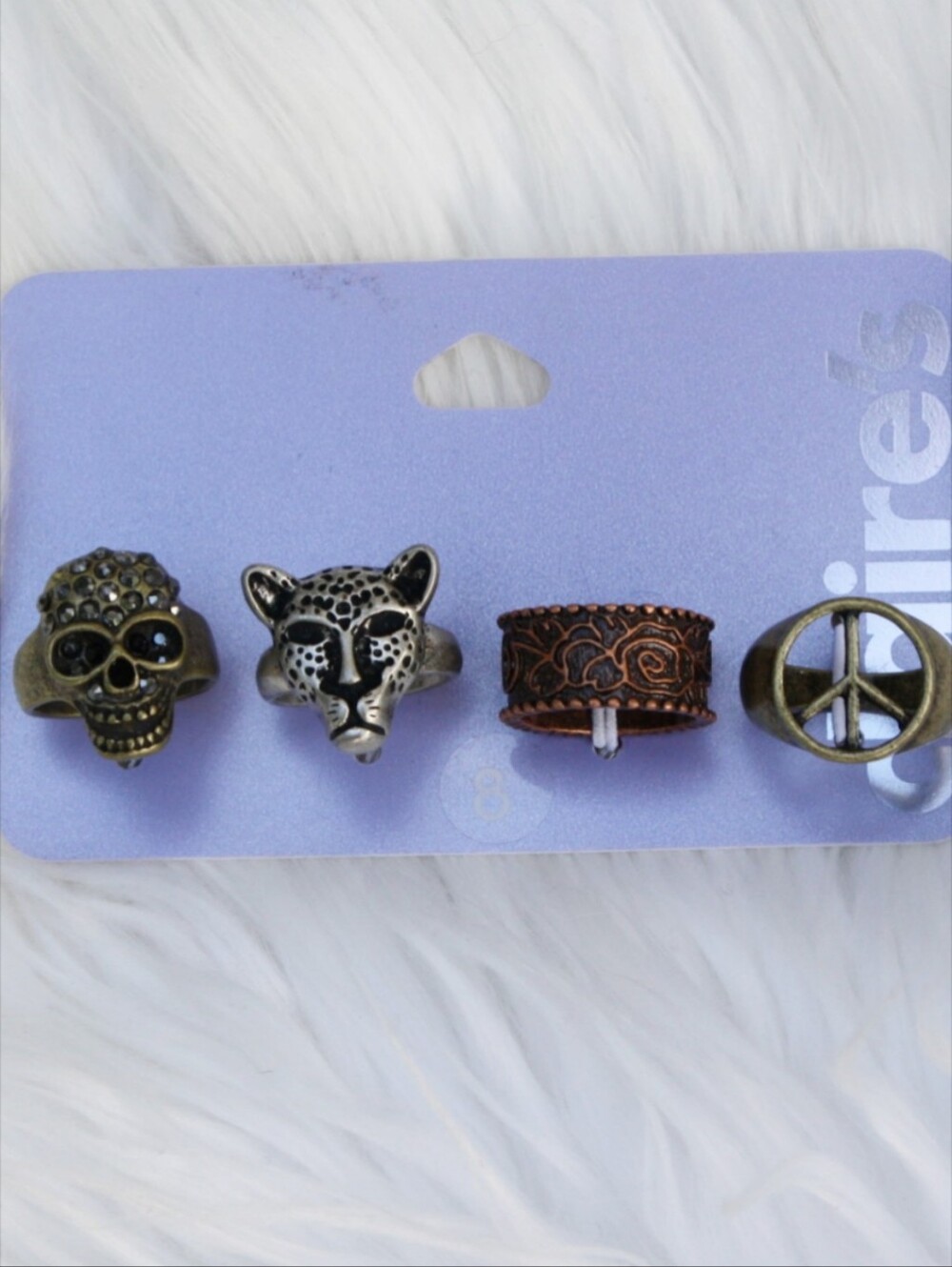 NWT Claire's 4pc Ring Set - Size 8